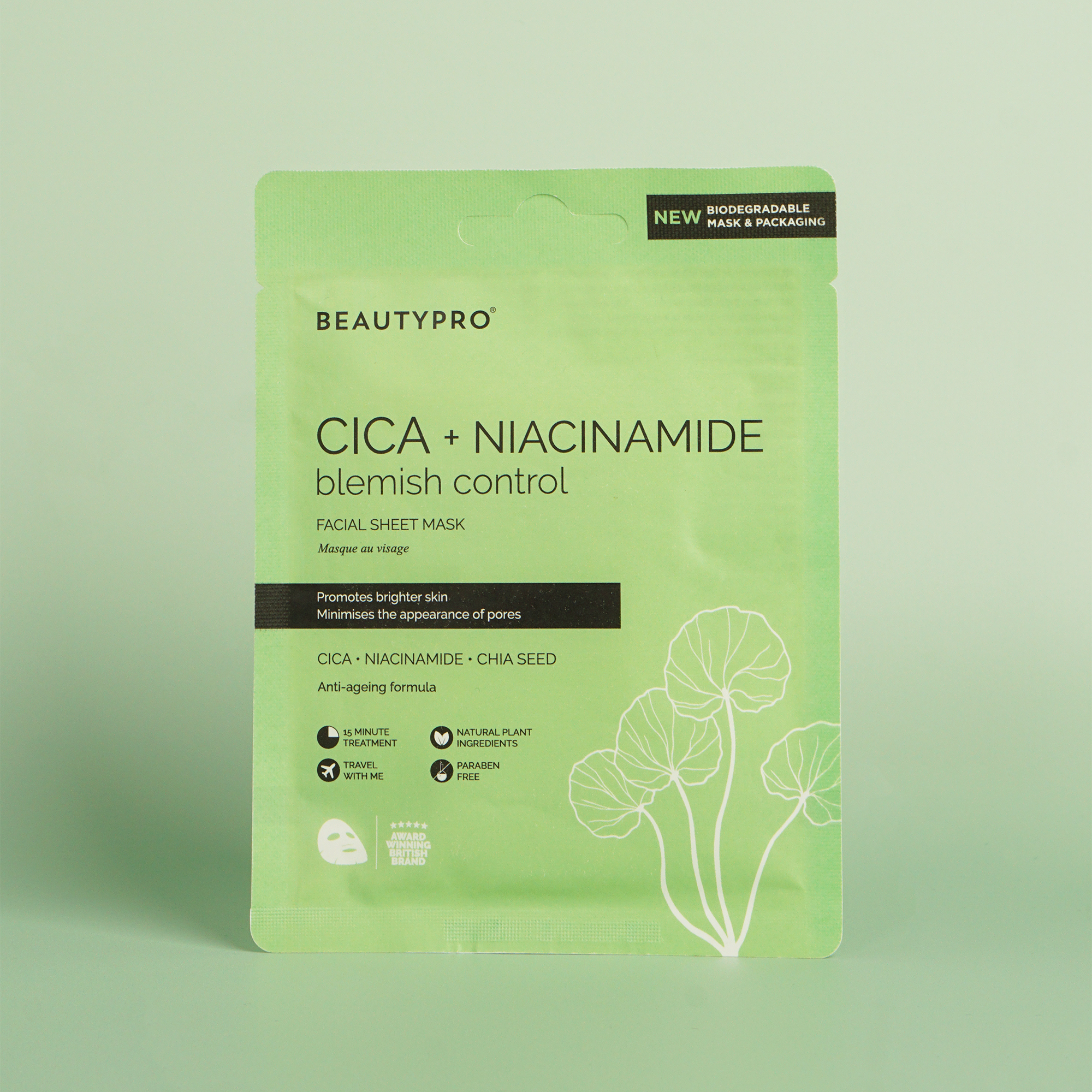 BEAUTYPRO Cica + Niacinamide Facial Sheet Mask